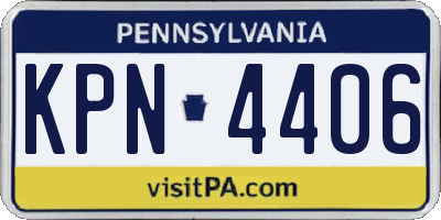 PA license plate KPN4406