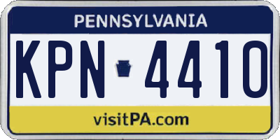PA license plate KPN4410