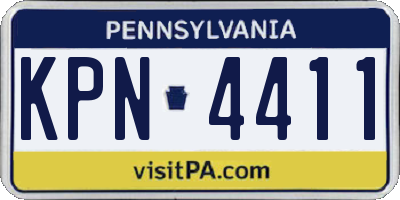 PA license plate KPN4411