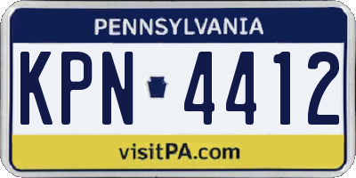 PA license plate KPN4412
