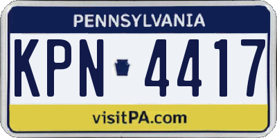 PA license plate KPN4417