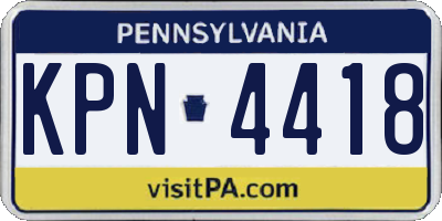 PA license plate KPN4418
