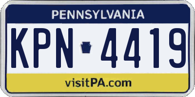 PA license plate KPN4419