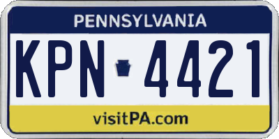PA license plate KPN4421