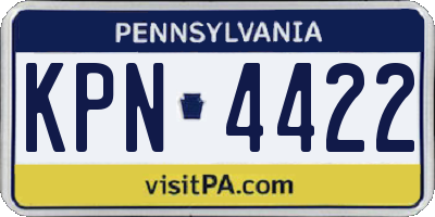PA license plate KPN4422