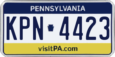 PA license plate KPN4423