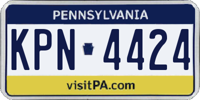 PA license plate KPN4424