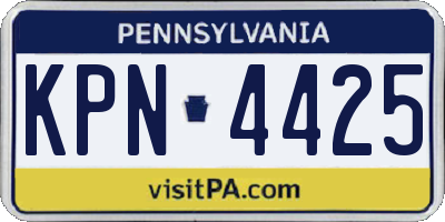 PA license plate KPN4425