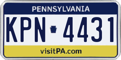 PA license plate KPN4431