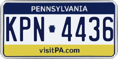 PA license plate KPN4436