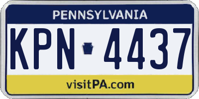 PA license plate KPN4437