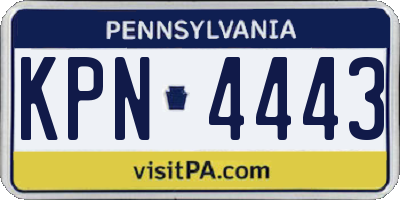 PA license plate KPN4443