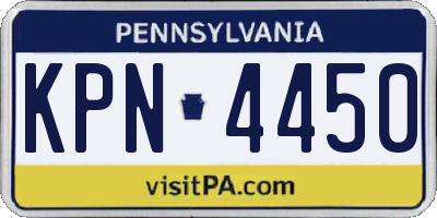 PA license plate KPN4450