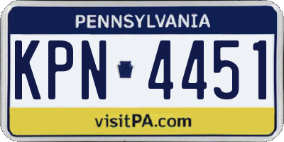 PA license plate KPN4451