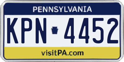PA license plate KPN4452