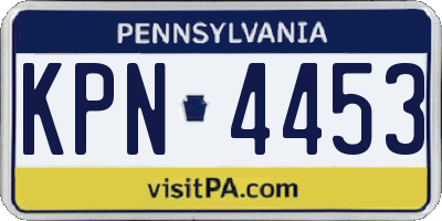 PA license plate KPN4453