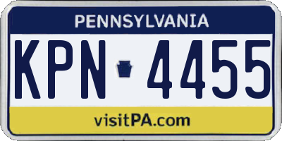 PA license plate KPN4455
