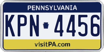 PA license plate KPN4456