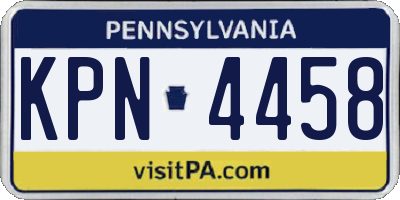 PA license plate KPN4458