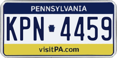 PA license plate KPN4459