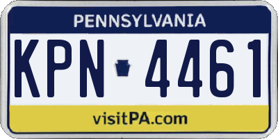 PA license plate KPN4461