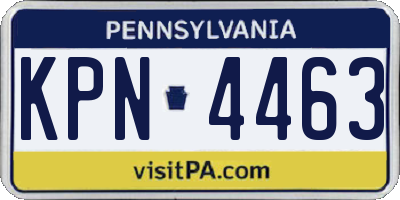 PA license plate KPN4463