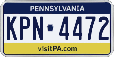 PA license plate KPN4472