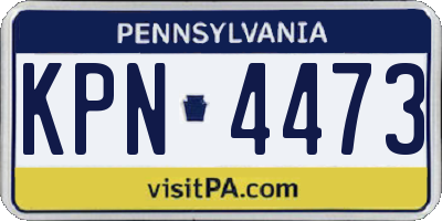 PA license plate KPN4473
