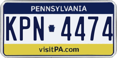 PA license plate KPN4474