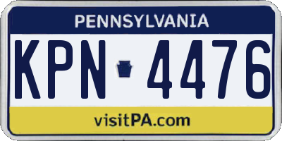 PA license plate KPN4476