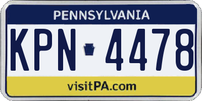 PA license plate KPN4478