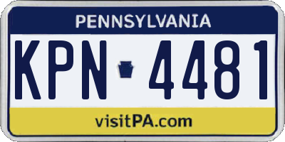 PA license plate KPN4481