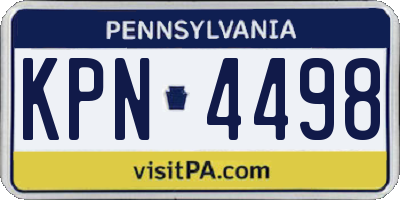 PA license plate KPN4498