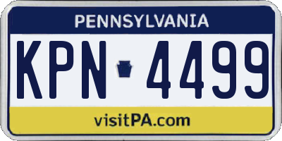 PA license plate KPN4499