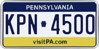 PA license plate KPN4500