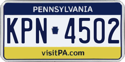 PA license plate KPN4502