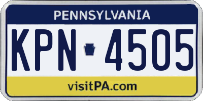 PA license plate KPN4505