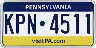 PA license plate KPN4511