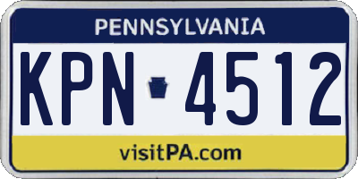 PA license plate KPN4512