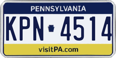 PA license plate KPN4514