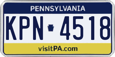 PA license plate KPN4518