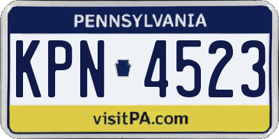 PA license plate KPN4523