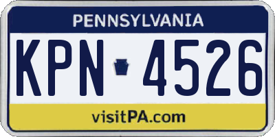 PA license plate KPN4526