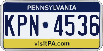 PA license plate KPN4536