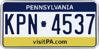 PA license plate KPN4537