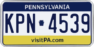 PA license plate KPN4539