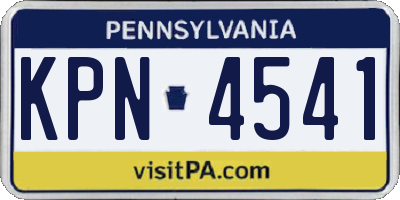 PA license plate KPN4541