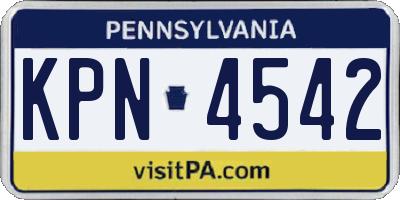 PA license plate KPN4542