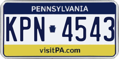 PA license plate KPN4543