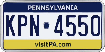 PA license plate KPN4550